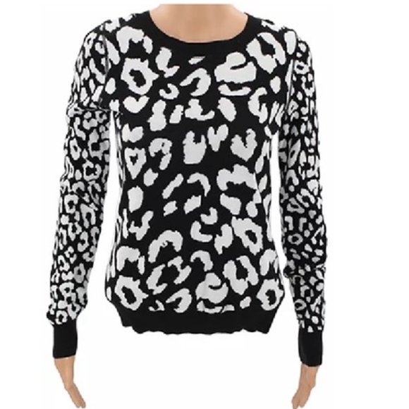 Express B&W Print Sweater - Picture 1 of 2